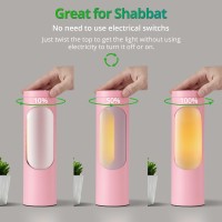 Lediary Shabbos Lamp Pink Kosher Lamp For Shabbat Table Lamps And Nightlight For Living Room Bedroom T10 Bulb Included 4W E