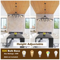 Wtyuio 12 Lights Farmhouse Black Wagon Wheel Chandeliers Diam 43'', Large Rustic Metal Round Chandelier For Dining Room, Hanging Pendant Light Fixture For Living Room Entryway Foyer Kitchen