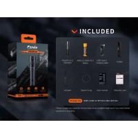 Fenix Flashlight, Pd Series, Black, 6 Modes 3000 Max Lumens, 89H Max Runtime Hr (Pd40R-V3.0)