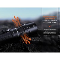 Fenix Flashlight, Pd Series, Black, 6 Modes 3000 Max Lumens, 89H Max Runtime Hr (Pd40R-V3.0)