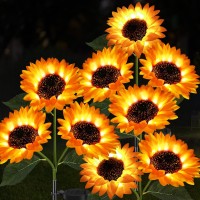 Etre Jeune Garden Lights Solar Powered 3 Pack Solar Outdoor Lights With 9 Bigger Sunflower Waterproof Realistic Solar Flowers L