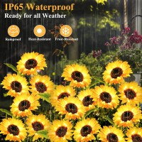 Etre Jeune Garden Lights Solar Powered 3 Pack Solar Outdoor Lights With 9 Bigger Sunflower Waterproof Realistic Solar Flowers L