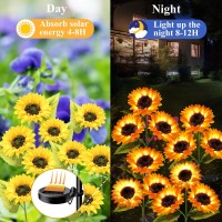 Etre Jeune Garden Lights Solar Powered 3 Pack Solar Outdoor Lights With 9 Bigger Sunflower Waterproof Realistic Solar Flowers L