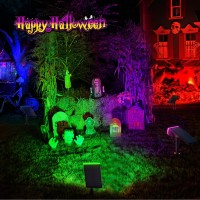 Jsot 600Lumen Halloween Decor Solar Spot Lights 7 Color Changing Solar Outdoor Waterproof Landscape Lights 24Led Christmas Sol