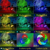 Roshwey Solar Spot Lights Outdoor Color Changing Rgb Solar Spotlights Outdoor Waterproof Outside Led Solar Powered Landscape L