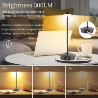 Scopow Rechargeable Cordless Table Lamp Small Portable (6000Mah) Outdoor And Indoor Use 3-Color Gradient Dimmable Perfect For Living Rooms, Bedrooms, Dormitories, Restauran