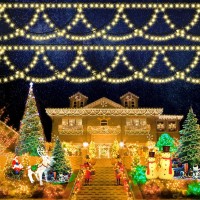 Christmas Lights, 2023 New 380 Leds 34Ft Half-Round String Lights Extendable Plug With 8 Lighting Modes, Outdoor Christmas Decorations Lights For House, Garden, Yard Decor