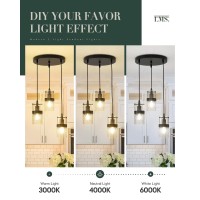 Lms Black 3Light Pendant Fixtures Adjustable Kitchen Hanging Light Fixture Cluster Pendant Lights Lms188