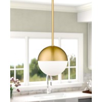 Lms Modern Pendant Lighting Gold Globe Pendant Light Fixture Mid Century Chandelier One Light Hanging Fixture For Kitchen Islan