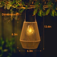 Solar Lanterns, Kagoling Solar Lanterns Outdoor Waterproof Solar Lights For Outside Hanging Solar Woven Lantern Solar Lamp Lights Decoration For Garden,Yard,Patio,Porch,Trees,Lawn,Pathway, 2 Pack