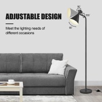 Partphoner Floor Lamp For Living Room Modern Adjustable Metal Heads Standing Lamps Simple Design Black Floor Lamp With Foot Sw