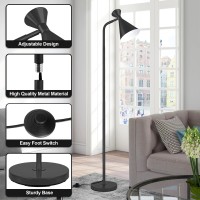 Partphoner Floor Lamp For Living Room Modern Adjustable Metal Heads Standing Lamps Simple Design Black Floor Lamp With Foot Sw