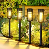 Ilanck Solar Pathway Lights 8 Pack, Bright Solar Lights Outdoor Waterproof Ip65, Led Solar Garden Lights Decorative Landscape Lighting For Yard, Lawn, Driveway, Brown