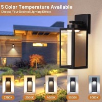 Sucolite 2Pack Led Outdoor Wall Light Fixtures 12W Outdoor Wall Lanterns Waterproof Black Modern Outdoor Sconces Wall Mounted