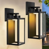 Sucolite 2Pack Led Outdoor Wall Light Fixtures 12W Outdoor Wall Lanterns Waterproof Black Modern Outdoor Sconces Wall Mounted