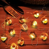 Solar Lights For Outside Fall Acorn Lights Outdoor Garden Decor Acorn Garland Lights Waterproof Yard Thanksgiving Decoration Chr