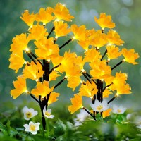 Maggift Solar Lights Outdoor Garden Decorative Flowers, Waterproof Solar Garden Lights With 20 Yellow Lily Flowers,Led Solar Powered Landscape Lights For Yard Garden Patio (Yellow, 2Pack)