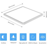 Delipop 6 Pack Flush Mount Ceiling Light 12 Inch 24W Ultra Thin Square Led Ceiling Light 6500K Cool White Low Profile Light Fi