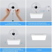 Delipop 6 Pack Flush Mount Ceiling Light 12 Inch 24W Ultra Thin Square Led Ceiling Light 6500K Cool White Low Profile Light Fi