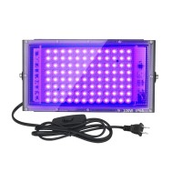 Indmird 100W Black Lights Blacklight Flood Light With Plug And Switchfor Glow Party Halloween Fluorescent Poster Stage Ligh