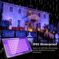 Indmird 100W Black Lights Blacklight Flood Light With Plug And Switchfor Glow Party Halloween Fluorescent Poster Stage Ligh