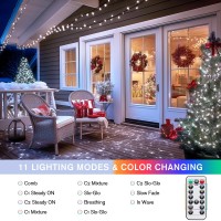 Jmexsuss 2 Pack White Multicolor Solar Christmas Lights With 11 Modes Remote Each 100 Led 427Ft Solar Color Changing Lights