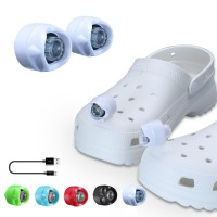 Rahan Rechargeable Headlights For Crocs 2Pcs Wearable Croc Lights For Shoes For Kids Adults 3 Light Modes Waterproof Lights For