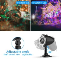 Somktn Halloween Laser Projector Lights Outdoor Waterproof Holiday Light Projector With 10 Color Aurora Ocean Wave Pattern