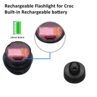 Rechargeable Headlights For Croc 2Pcs Flashlights Attachment For Crocs Led Shoes Light With 3 Light Modes For Dog Walking Camp