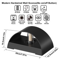 Modern Wall Sconce 10W 4500K Led Wall Sconce Indoor Outdoor Ip65 Waterproof Wall Sconces Hardwired Updown Wall Light Black W