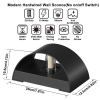 Sobrovo Black Led Wall Sconces Indoor Warm White 3000K 10W Modern Wall Light Fixture Outdoor Waterproof Hardwired Up And Down