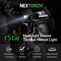 Nextorch Tactical Helmet Light Military With Ir Survival Signal Light Helmet Accessories Mount Arc Guide Rails Webbing Clips Magic Stickers Lightweight Helmet Light