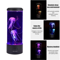 Jellyfish Lamp Led Lava Lamp Mood Night Light Gifts For Kids Adults Home Office Decoration (Black)