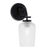 Cavella 1 Light Wall Sconce Shown In Matte Black Finish With 5