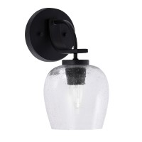 Cavella 1 Light Wall Sconce Shown In Matte Black Finish With 6