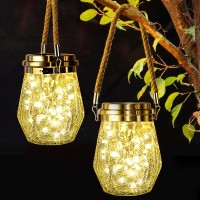 Keevvon Solar Lantern Outdoor 2 Pack Hanging Solar Lights Outdoor Waterproof Upgraded 60 Led Lanterns Decorative Outdoor Garde