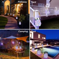 Keevvon Solar Lantern Hanging Solar Lights Outdoor Waterproof 2 Pack Upgraded 60 Led Lanterns Decorative Outdoor Garden Decor