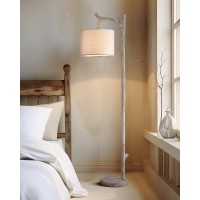 Oyears Rustic Farmhouse Tree Trunk Floor Lamp Classic Country Wood Grain Resin Vintage 61.25