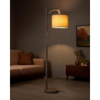 Oyears Rustic Farmhouse Tree Trunk Floor Lamp Classic Country Wood Grain Resin Vintage 61.25