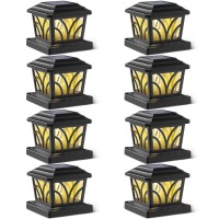 Siedinlar Solar Post Cap Lights Outdoor Aluminum Glass 2 Modes Edison Led Bulbs For 4X4 5X5 6X6 Woodenvinyl Posts Fence Deck P