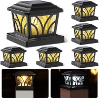 Siedinlar Solar Post Cap Lights Outdoor Aluminum Glass 2 Modes Edison Led Bulbs For 4X4 5X5 6X6 Vinyl Wooden Posts Deck Fence P