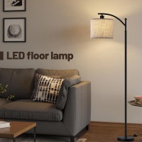 Sangfor Floor Lamp For Living Room With 3 Color Temperatures, Led Floor Lamp For Bedroom, Boho Standing Lamp For Office, Tall Lamp With Pedal Switch,Modern Lamp For Living Room With Beige Lampshade