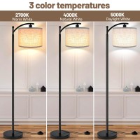 Sangfor Floor Lamp For Living Room With 3 Color Temperatures, Led Floor Lamp For Bedroom, Boho Standing Lamp For Office, Tall Lamp With Pedal Switch,Modern Lamp For Living Room With Beige Lampshade