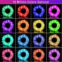 Smart Led Rope Lights For Outside, 16 Million Colors Changing Outdoor String Lights Waterproof, 66Ft 200Leds Music Sync Twinkle Christmas Lights Works With Alexa For Bedroom Patio Holiday Tree Decor