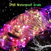 Smart Led Rope Lights For Outside, 16 Million Colors Changing Outdoor String Lights Waterproof, 66Ft 200Leds Music Sync Twinkle Christmas Lights Works With Alexa For Bedroom Patio Holiday Tree Decor