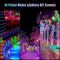 Smart Led Rope Lights For Outside, 16 Million Colors Changing Outdoor String Lights Waterproof, 66Ft 200Leds Music Sync Twinkle Christmas Lights Works With Alexa For Bedroom Patio Holiday Tree Decor