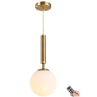 Kefa Not Hardwired Battery Operated Pendant Light, Wireless Battery Powered Ceiling Pendant Lighting, Mid Century White Globe Adjustable Chandelier For Island Kitchen, Dining Room, Bedroom, Bar, Livin