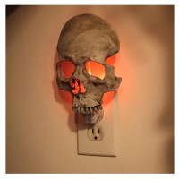 Plymun Human Skull Light 2023 New Halloween Handcrafted Skull Night Light Gothic Candles Lamp Decor Halloween Skeleton Spooky