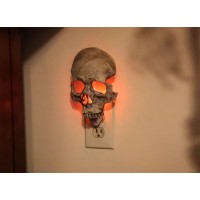 Plymun Human Skull Light 2023 New Halloween Handcrafted Skull Night Light Gothic Candles Lamp Decor Halloween Skeleton Spooky