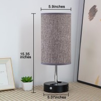 Lifeholder Motion Sensor Lamp Usb Lamp Include Warm White Bulb Fabric Shade Lamp Built In Usb Port Ac Outlet Bedside Lamp I